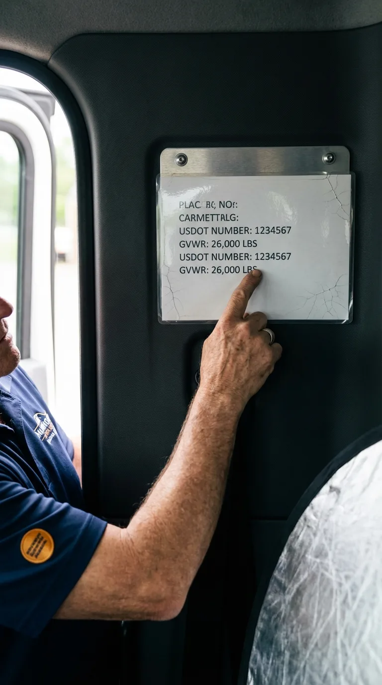 USDOT licensing placard verification in Benkelman